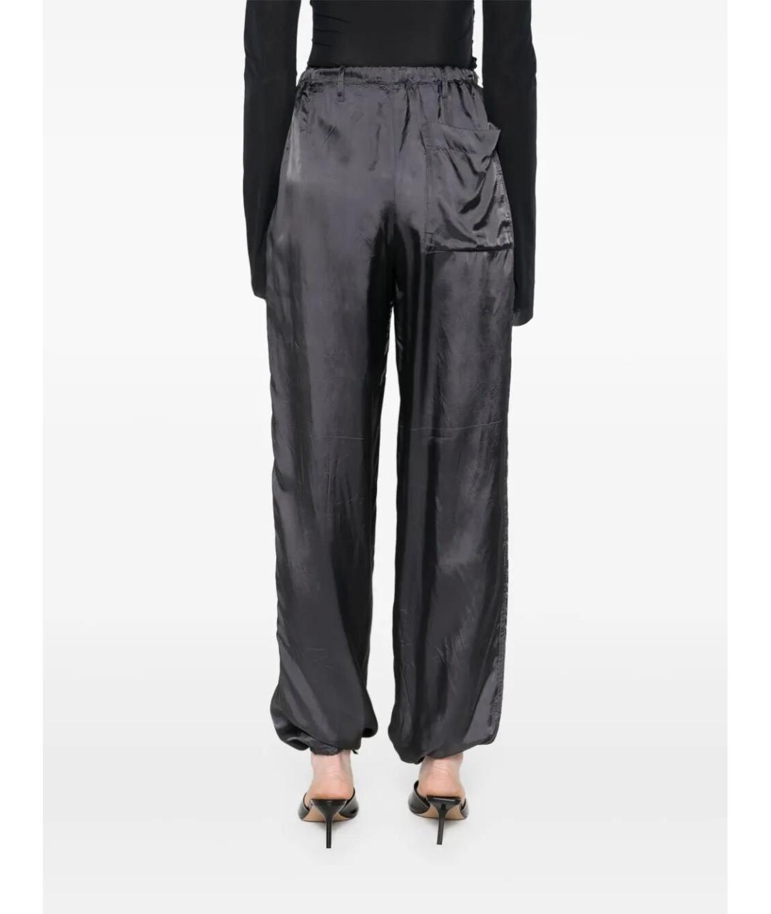 DRIES VAN NOTEN Серые хлопковые прямые брюки, фото 4