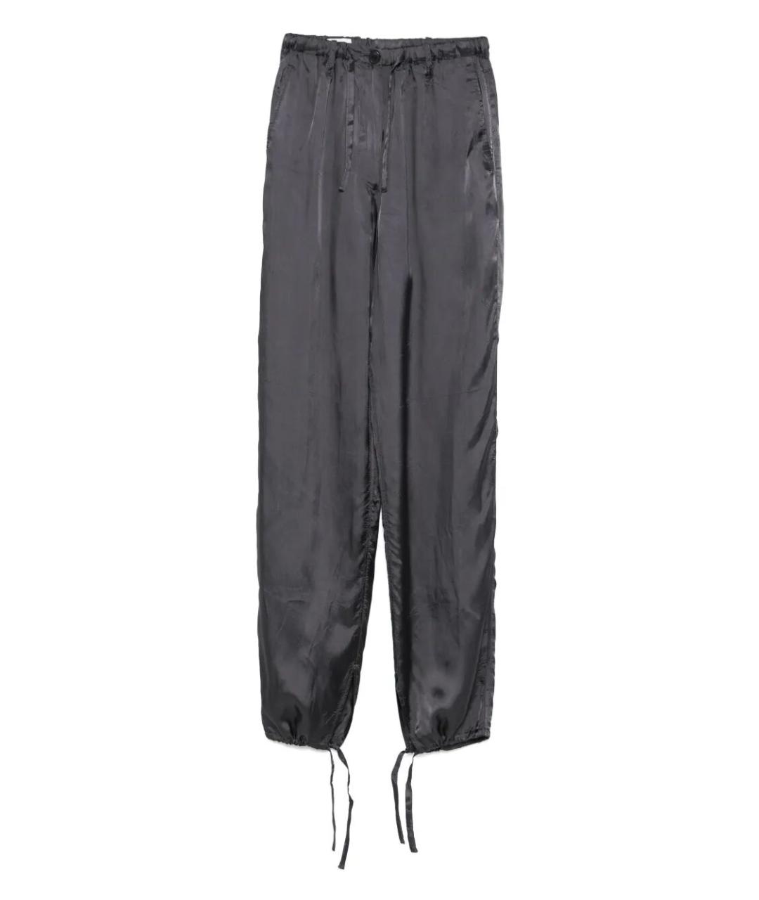 DRIES VAN NOTEN Серые хлопковые прямые брюки, фото 1