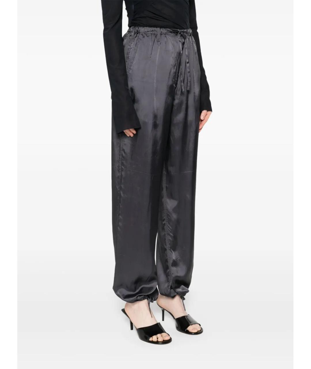 DRIES VAN NOTEN Серые хлопковые прямые брюки, фото 2