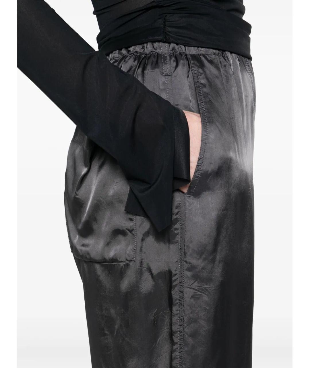 DRIES VAN NOTEN Серые хлопковые прямые брюки, фото 5