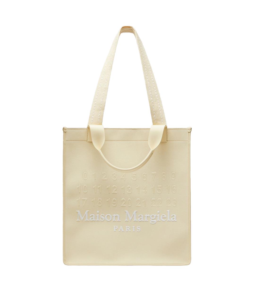 MAISON MARGIELA Бежевая кожаная сумка тоут, фото 1