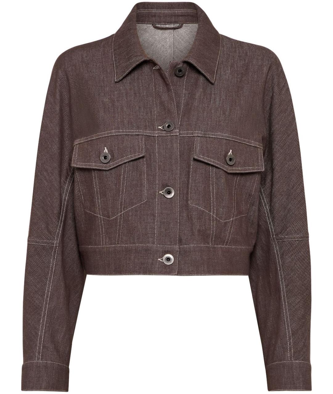 BRUNELLO CUCINELLI Коричневая полиэстеровая куртка, фото 1