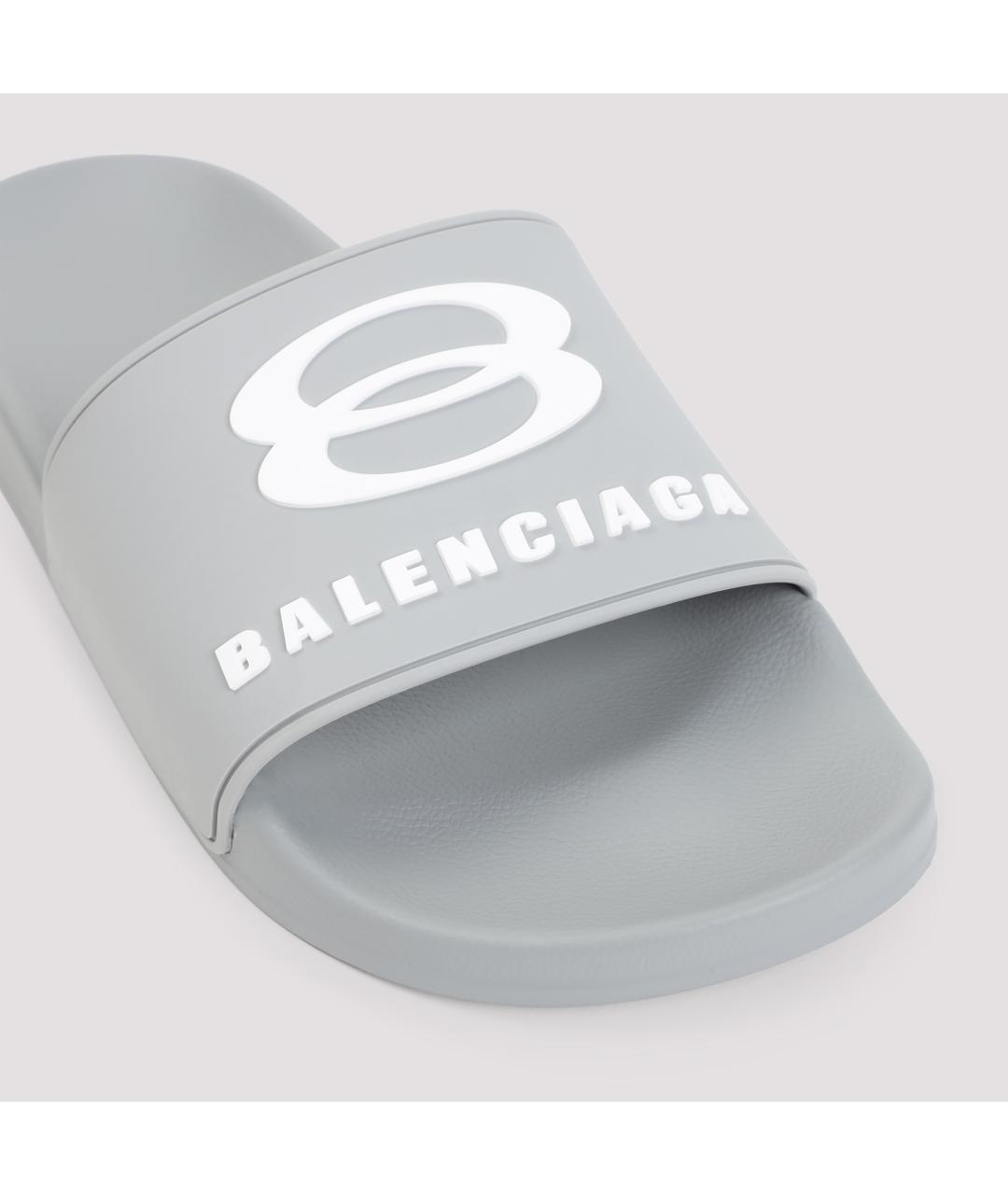 BALENCIAGA Серые шлепанцы, фото 5
