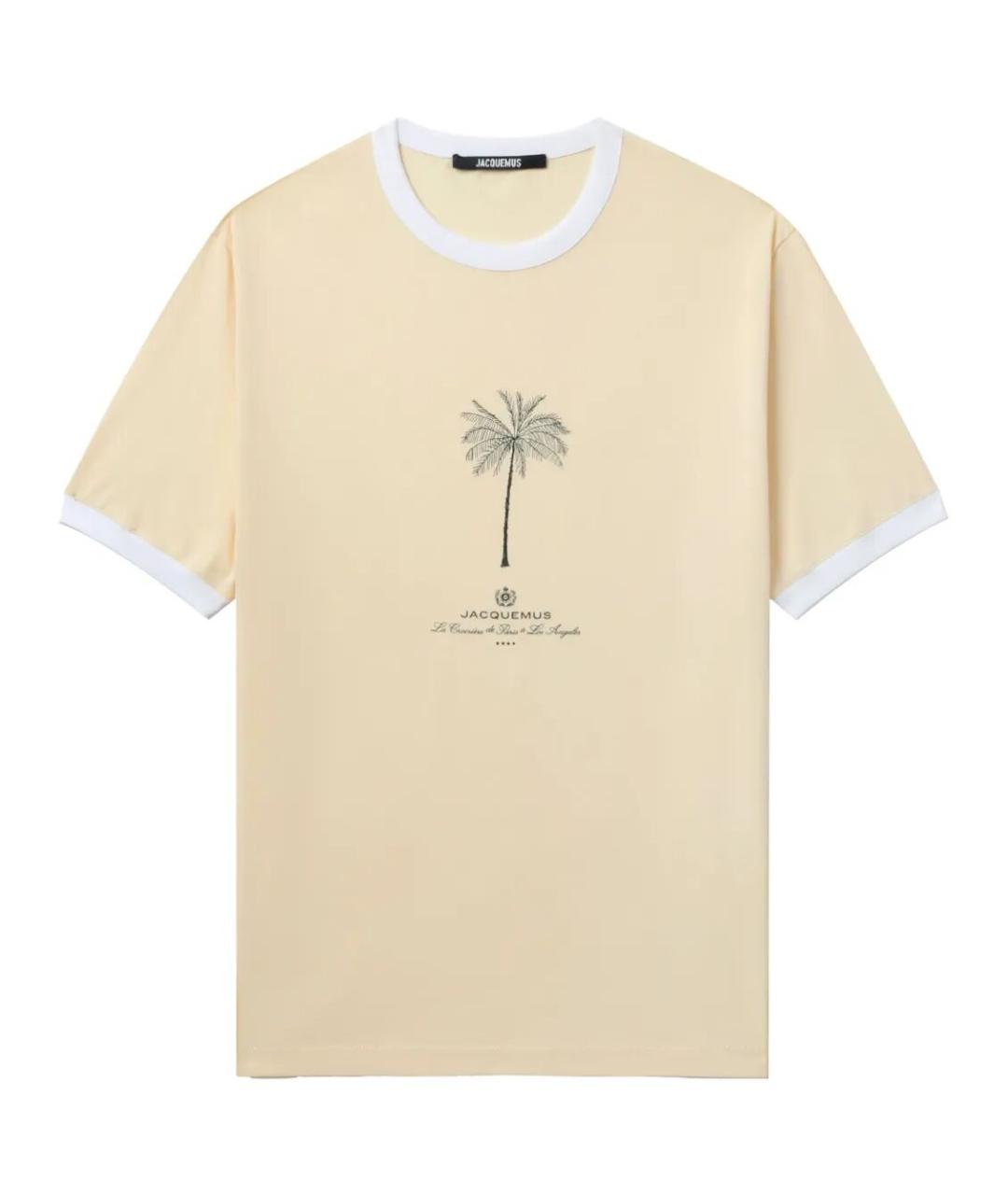 JACQUEMUS Бежевая хлопковая футболка, фото 1