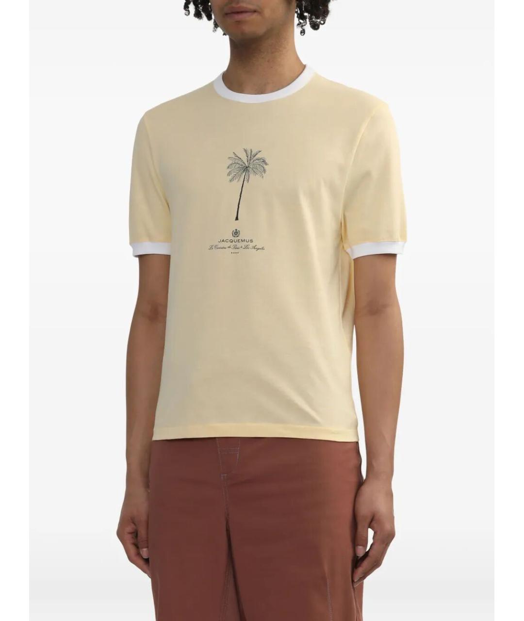 JACQUEMUS Бежевая хлопковая футболка, фото 2