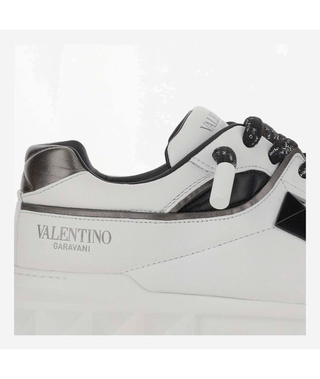 VALENTINO Белые кожаные низкие кроссовки / кеды, фото 5