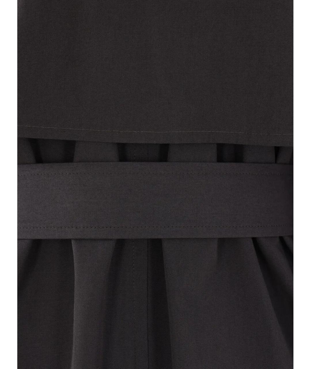 DRIES VAN NOTEN Антрацитовый хлопковый тренч/плащ, фото 3