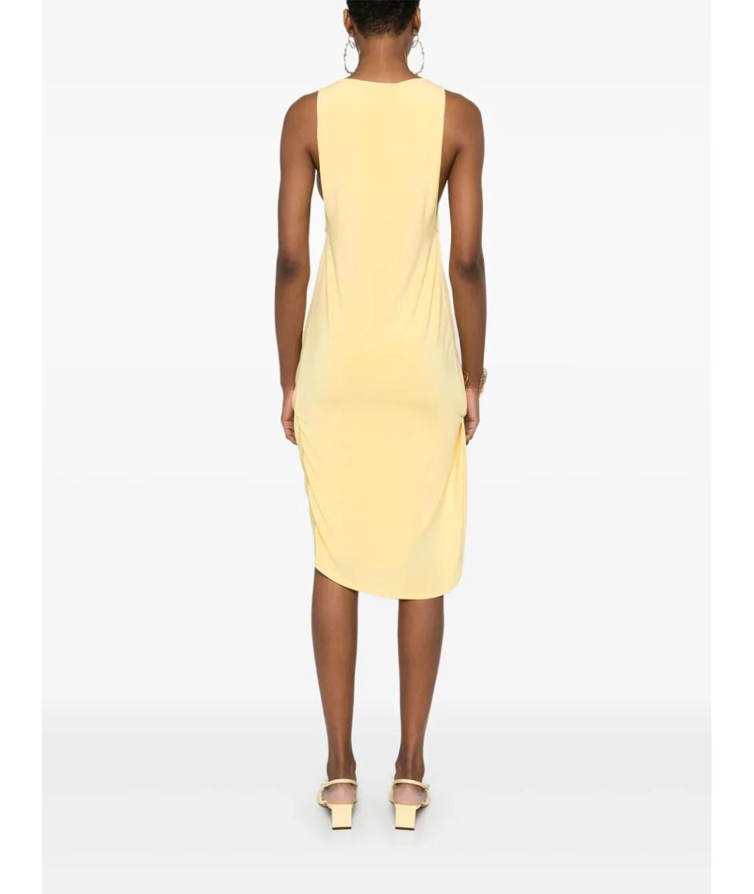 JACQUEMUS Желтое вискозное повседневное платье, фото 2
