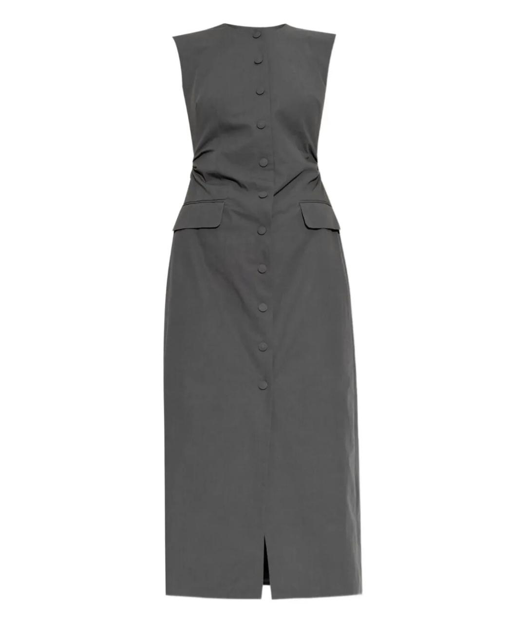 DRIES VAN NOTEN Антрацитовое хлопковое повседневное платье, фото 1