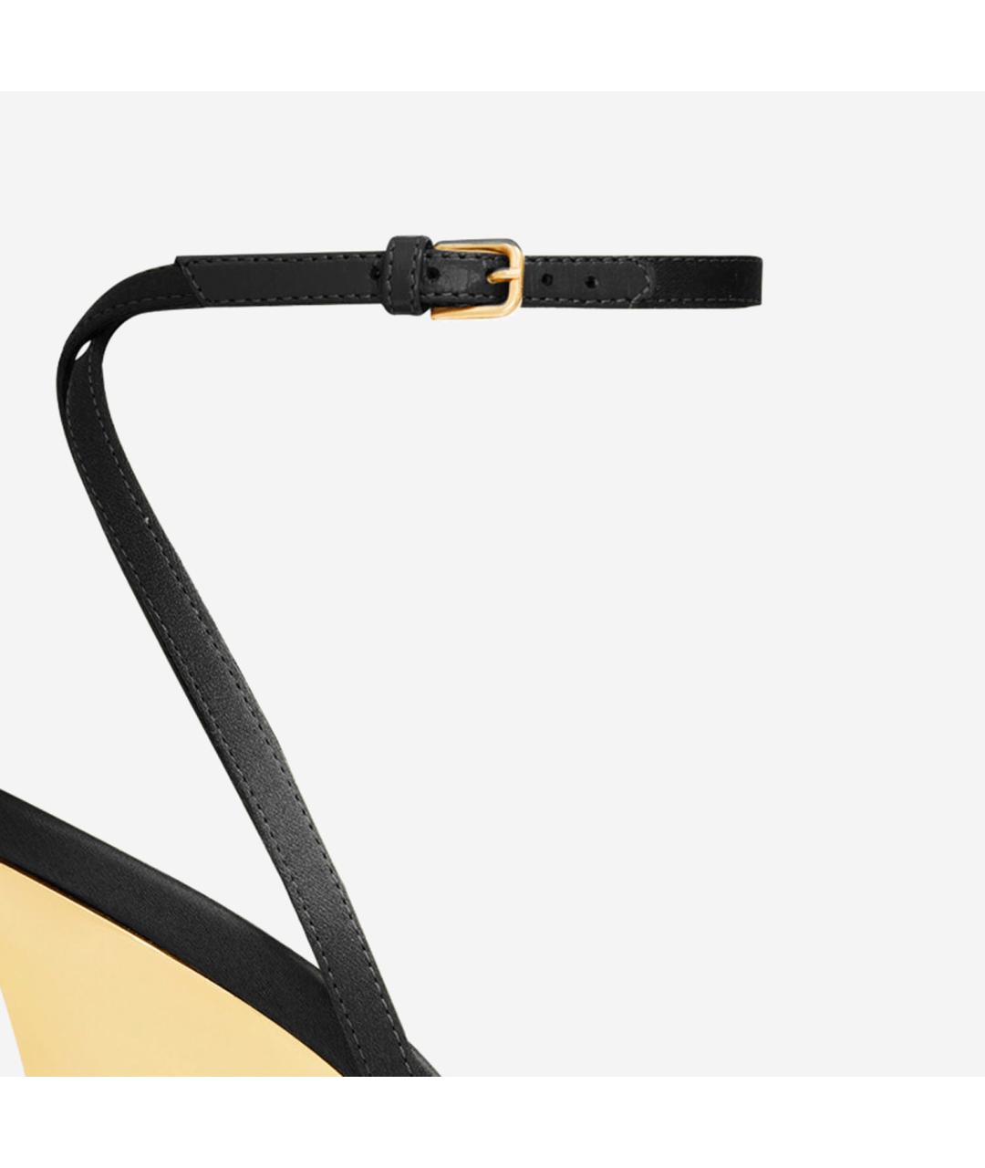 SAINT LAURENT Черные текстильные босоножки, фото 4