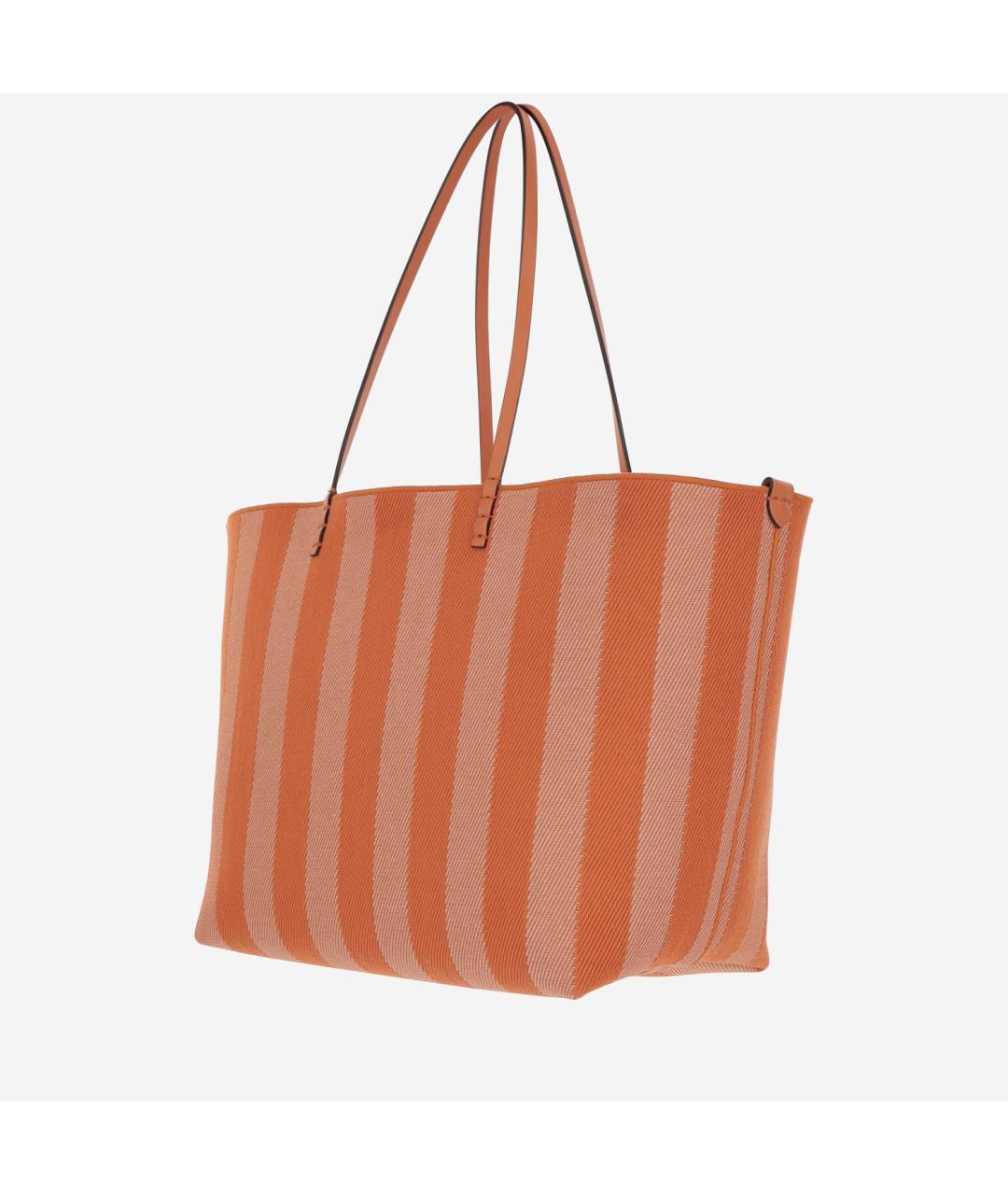 FENDI Оранжевая жаккардовая сумка тоут, фото 2