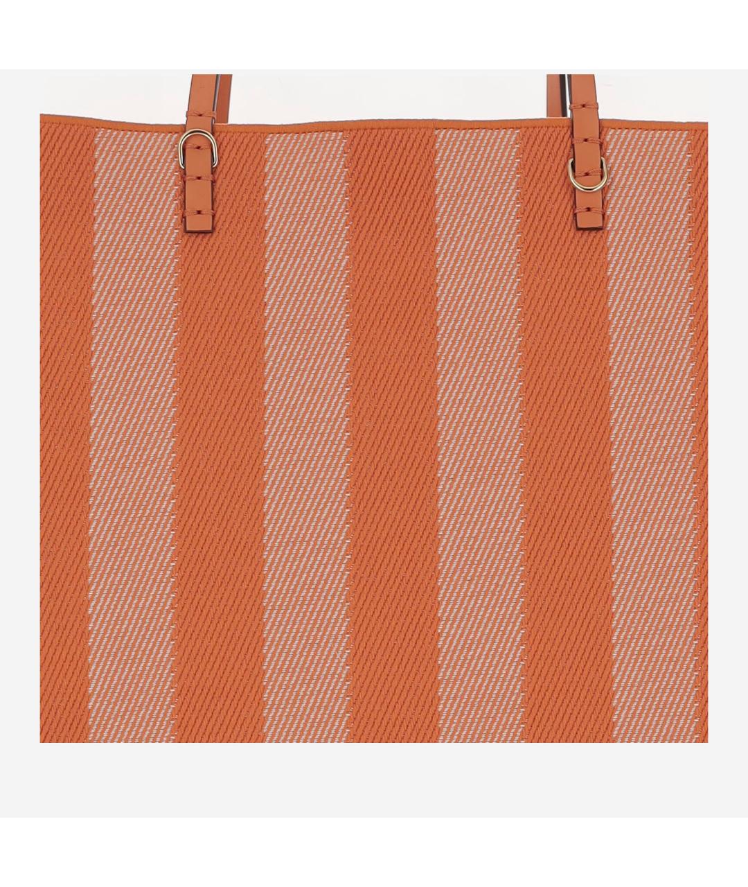 FENDI Оранжевая жаккардовая сумка тоут, фото 3