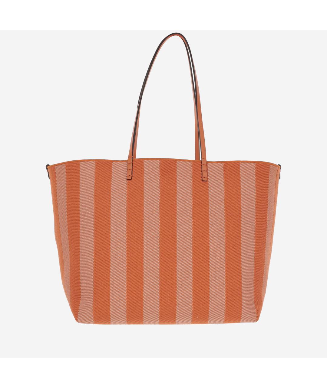 FENDI Оранжевая жаккардовая сумка тоут, фото 4