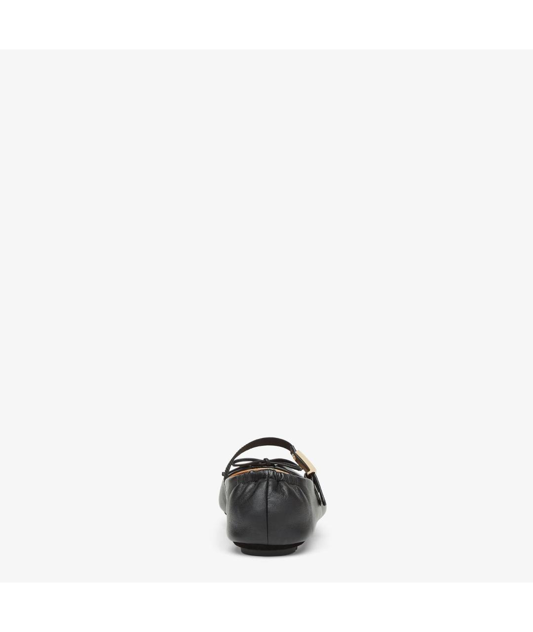 FENDI Черные кожаные балетки, фото 3
