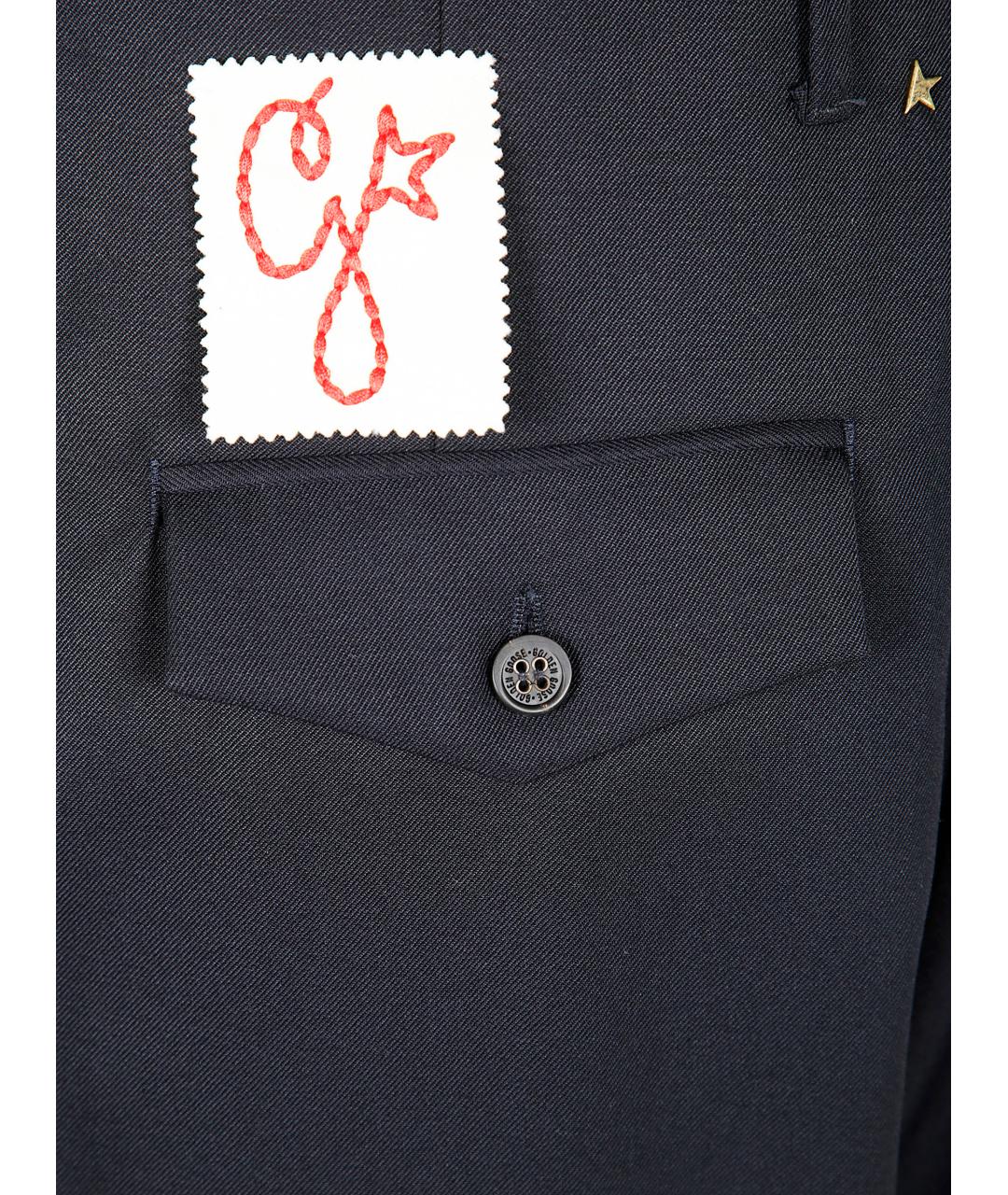 GOLDEN GOOSE DELUXE BRAND Темно-синие полиэстеровые повседневные брюки, фото 3