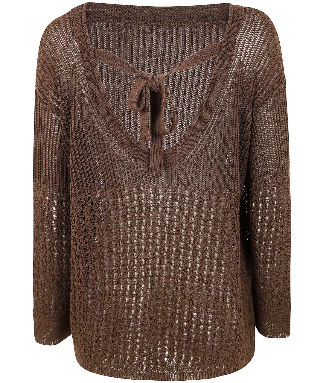 MAX MARA Коричневый хлопковый джемпер / свитер, фото 2