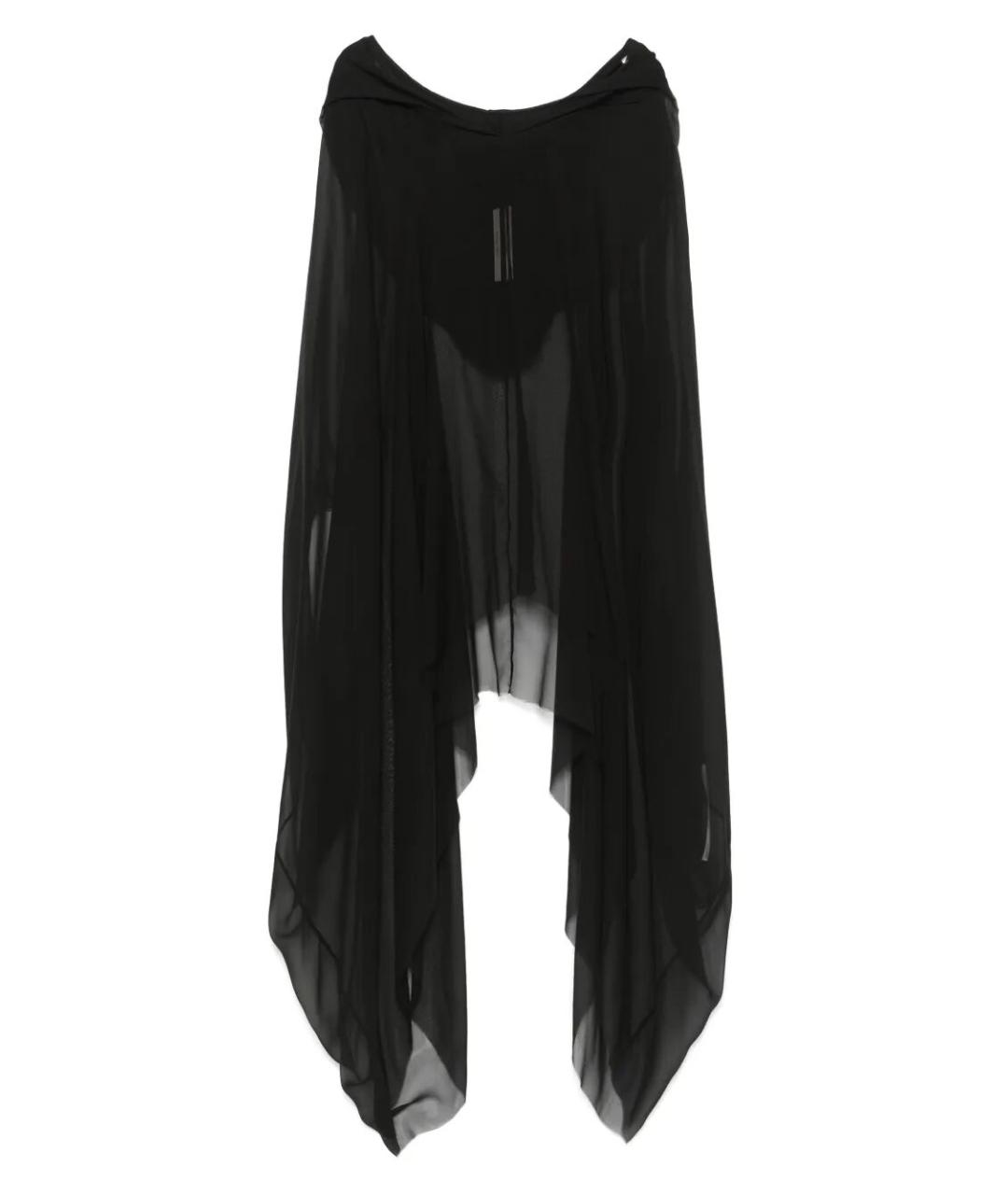 RICK OWENS Черный шелковый кардиган, фото 4