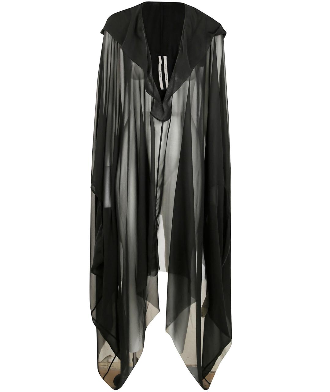 RICK OWENS Черный шелковый кардиган, фото 1