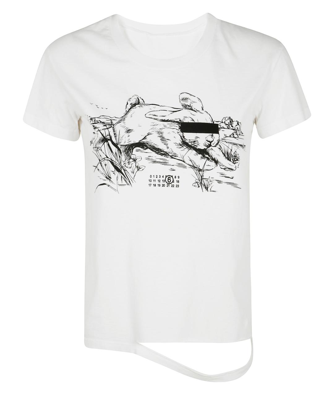 MM6 MAISON MARGIELA Белая хлопковая футболка, фото 1