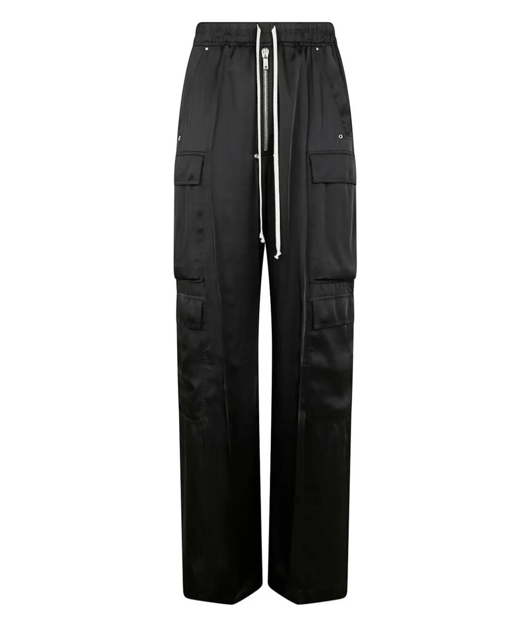 RICK OWENS Черные вискозные повседневные брюки, фото 4
