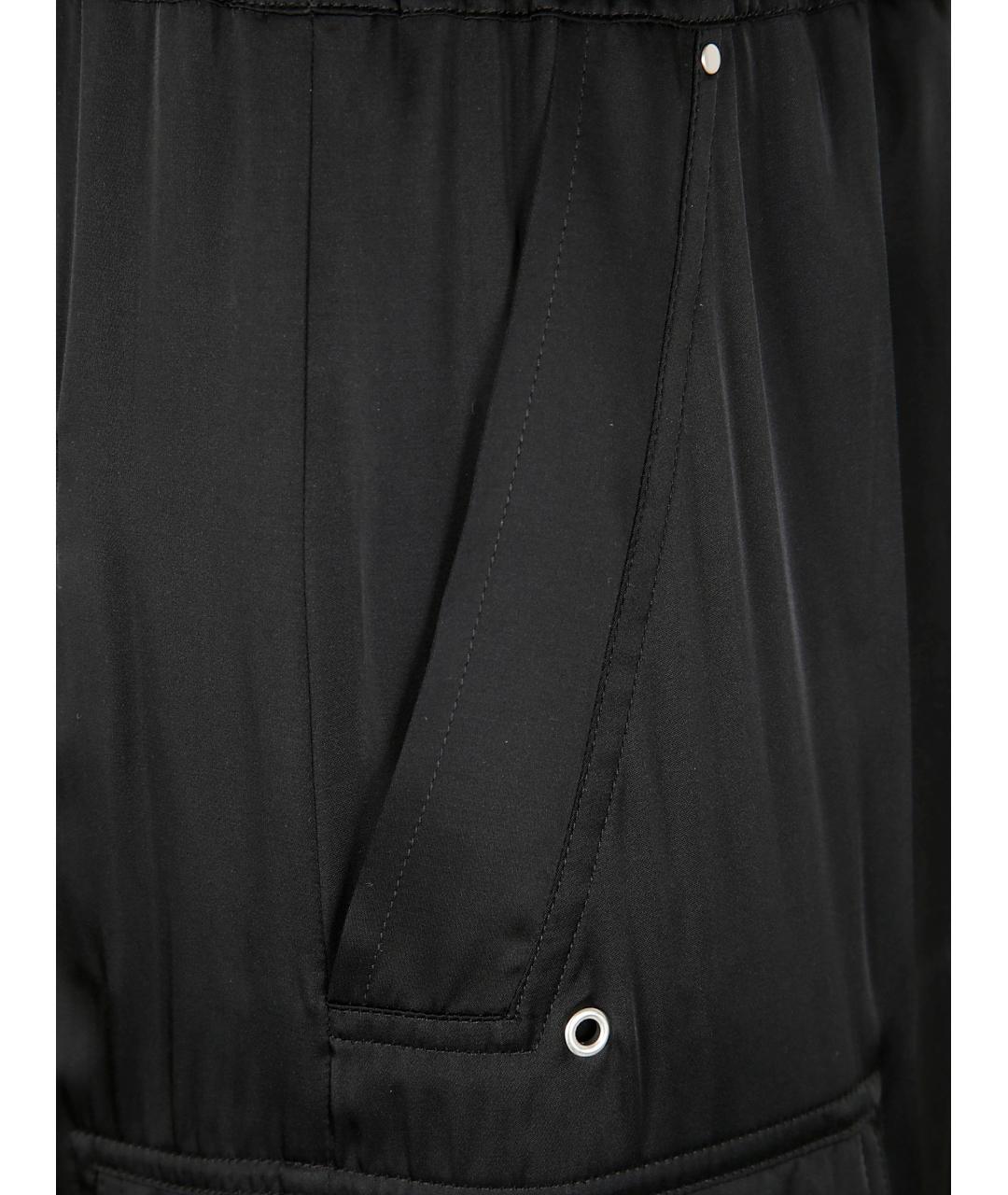 RICK OWENS Черные вискозные повседневные брюки, фото 3