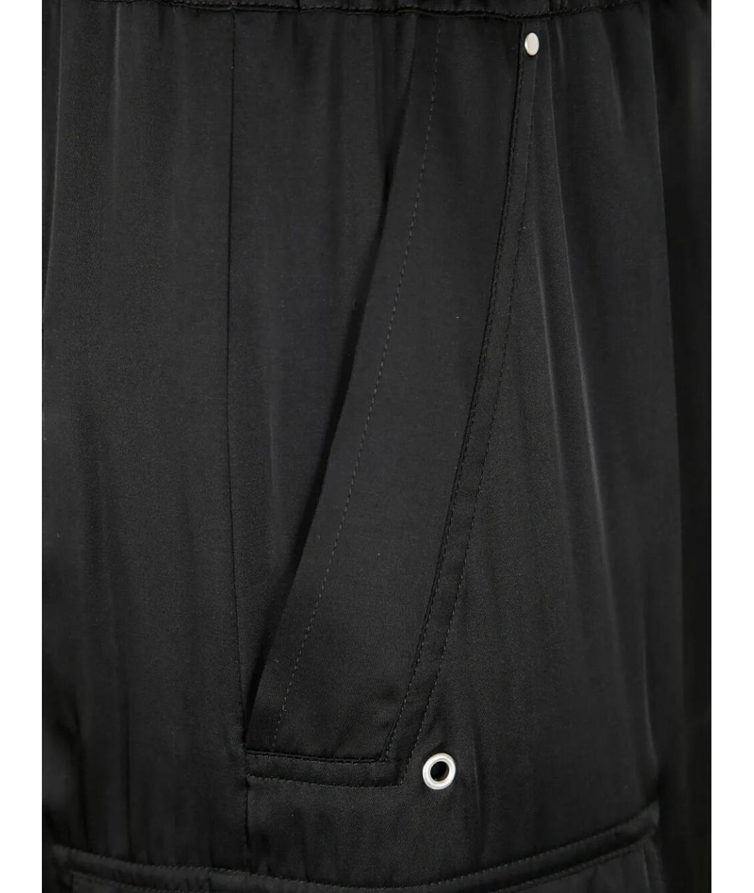 RICK OWENS Черные вискозные повседневные брюки, фото 5