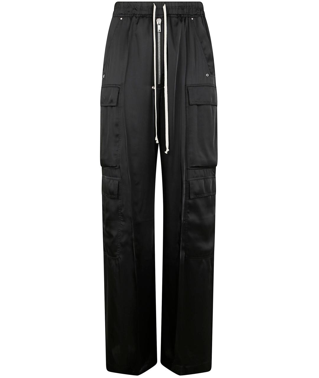 RICK OWENS Черные вискозные повседневные брюки, фото 1