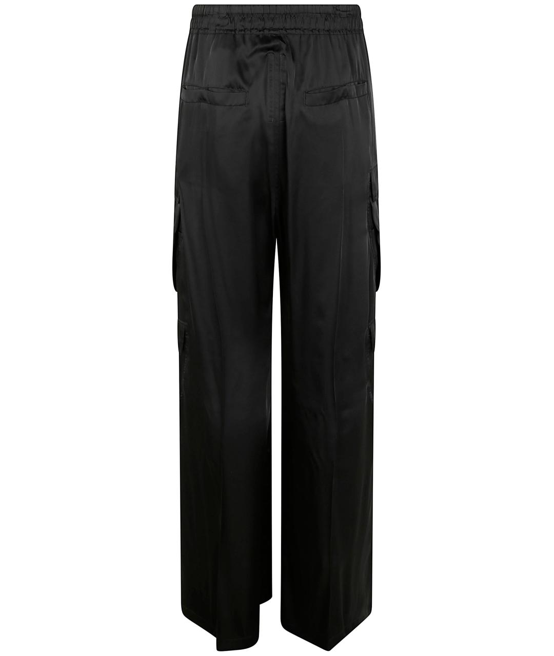 RICK OWENS Черные вискозные повседневные брюки, фото 2