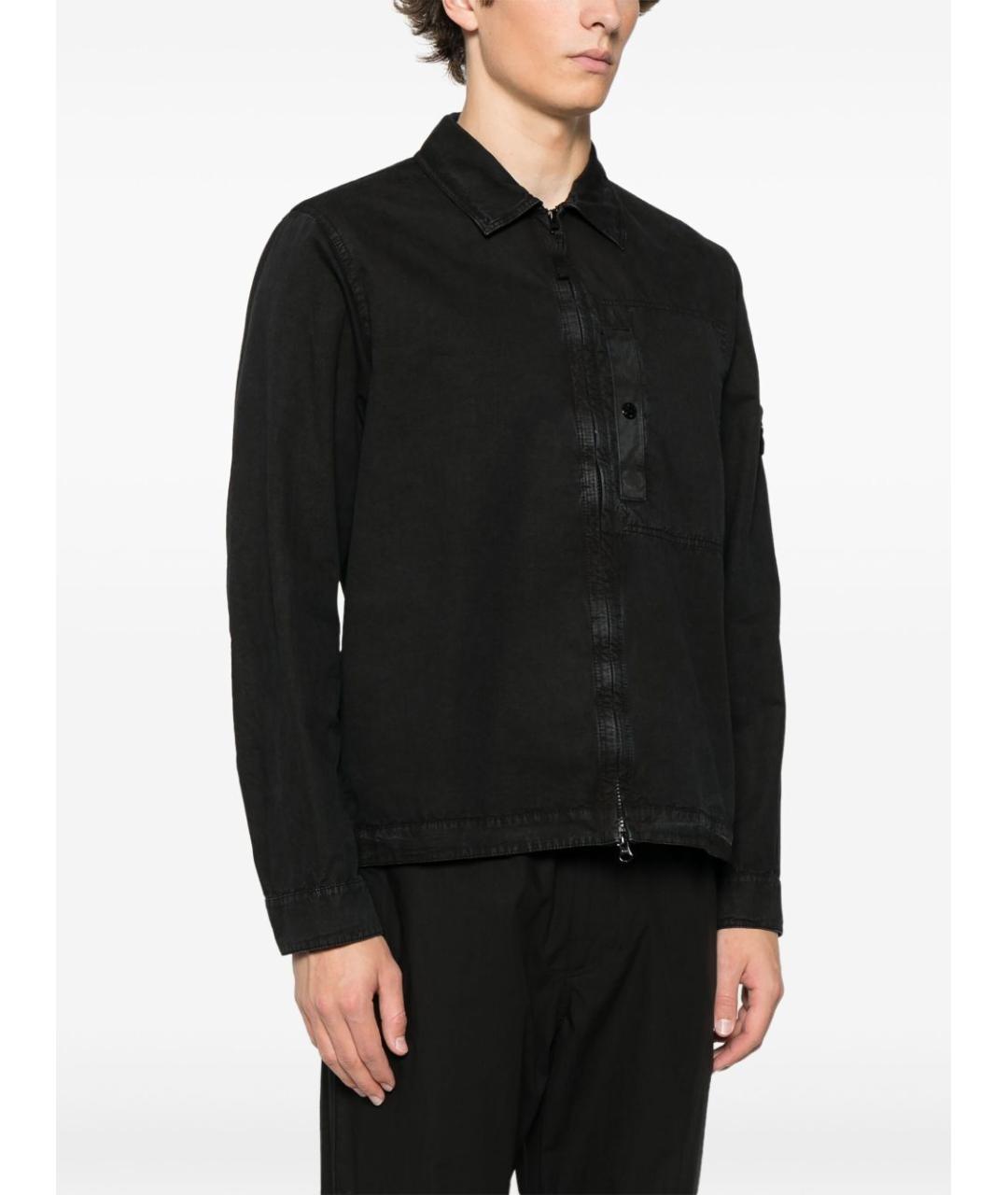 STONE ISLAND Черная хлопковая кэжуал рубашка, фото 2