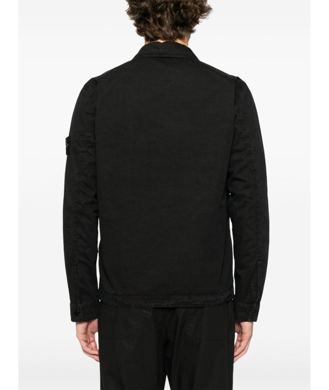 STONE ISLAND Черная хлопковая кэжуал рубашка, фото 3