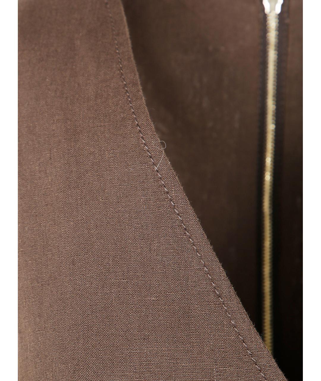 MAX MARA Коричневое льняное повседневное платье, фото 3