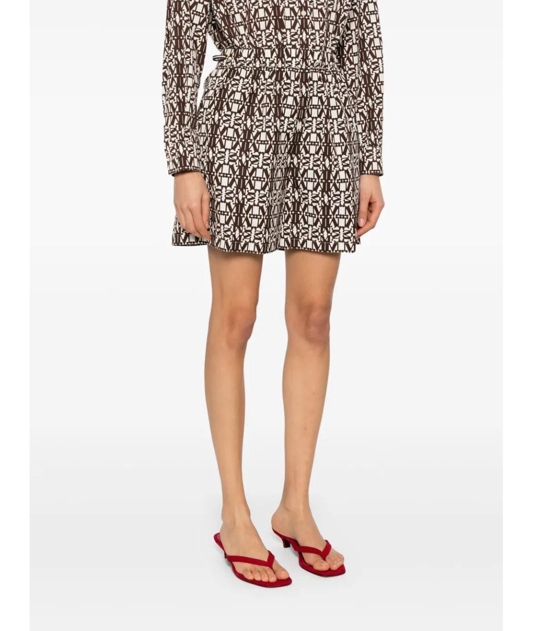 MAX MARA Коричневые хлопковые шорты, фото 4