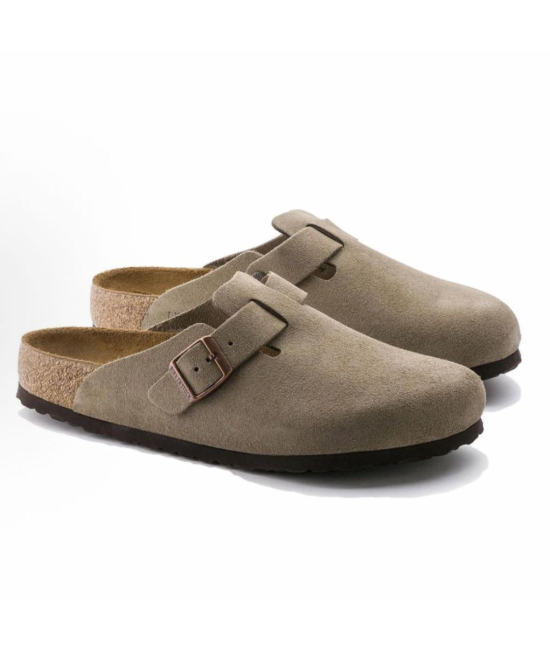 BIRKENSTOCK Бежевые замшевые сабо, фото 2