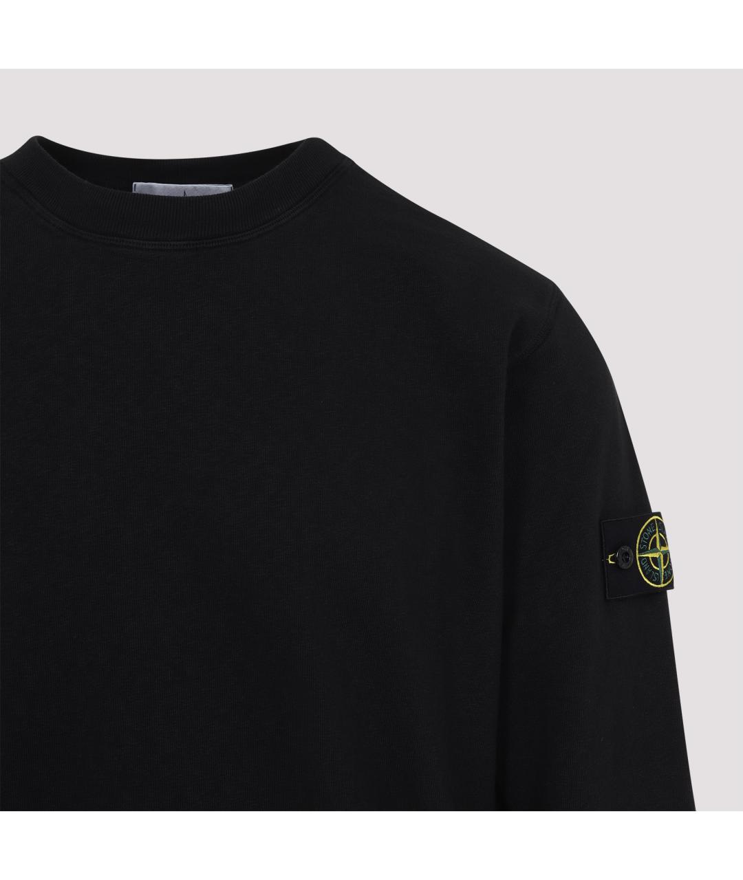 STONE ISLAND Черный хлопковый джемпер / свитер, фото 4