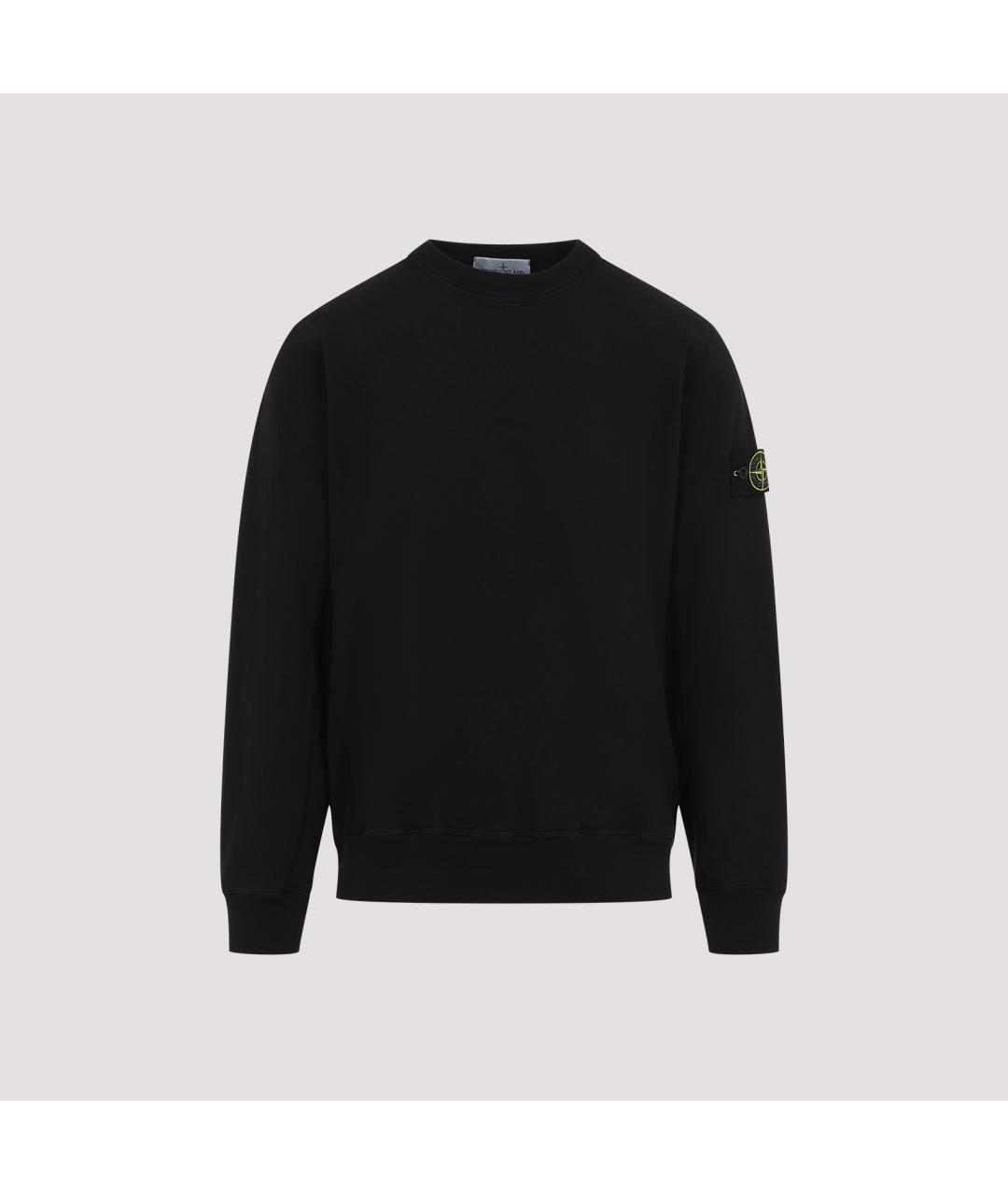 STONE ISLAND Черный хлопковый джемпер / свитер, фото 2