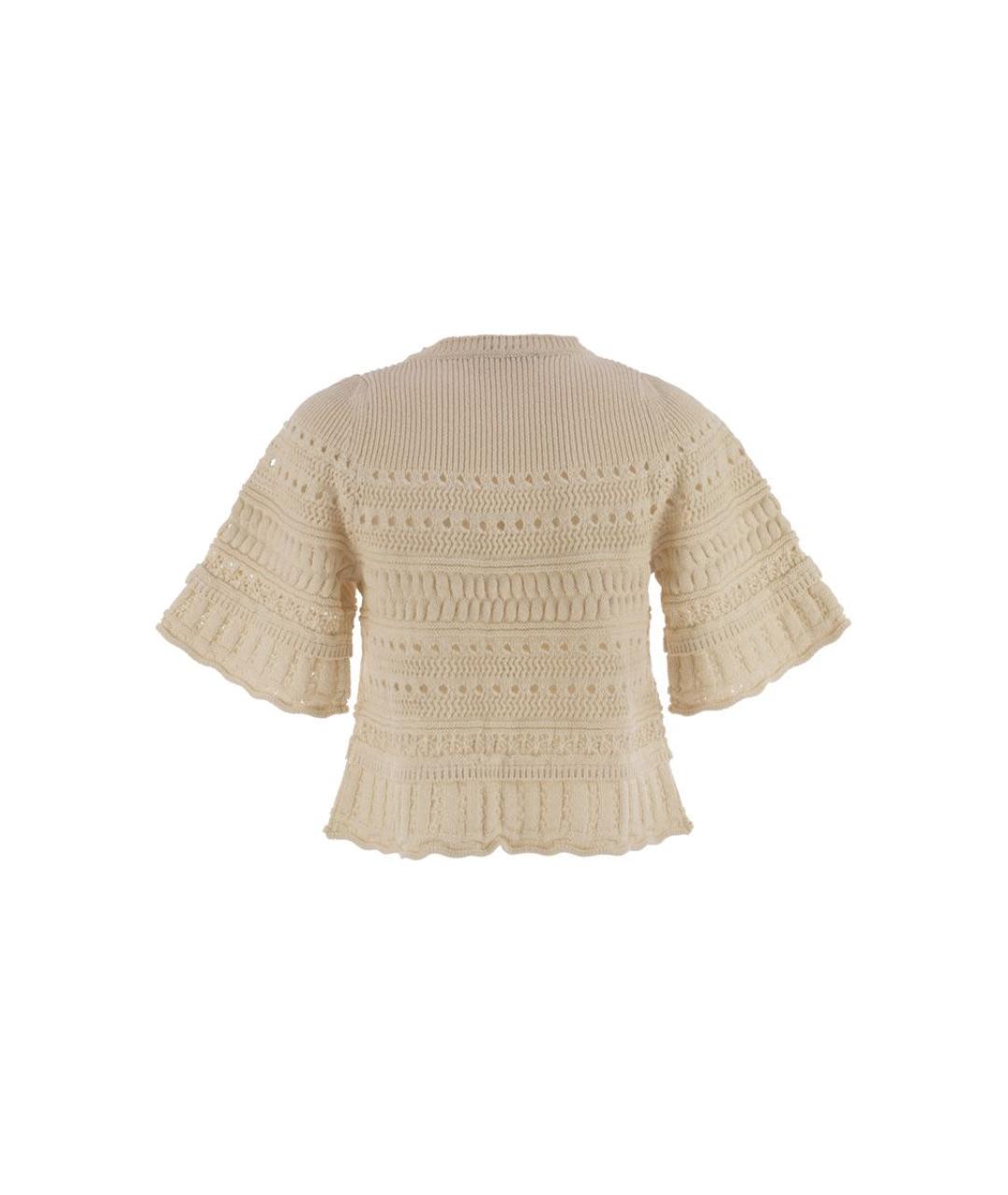 WEEKEND MAX MARA Бежевый хлопковый джемпер / свитер, фото 2
