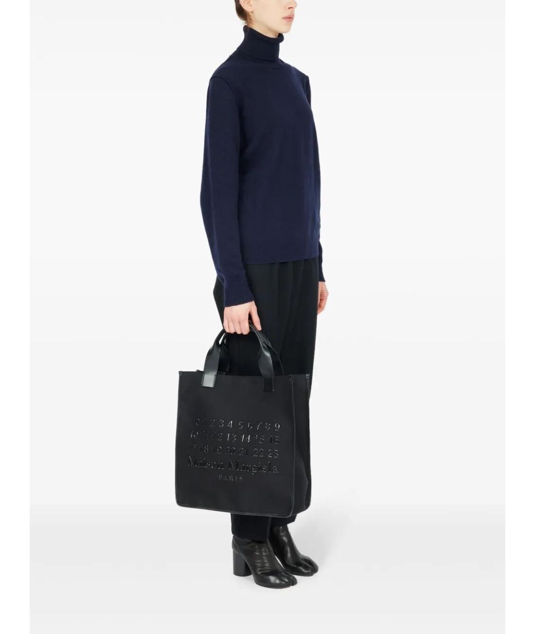 MAISON MARGIELA Черная синтетическая сумка тоут, фото 4