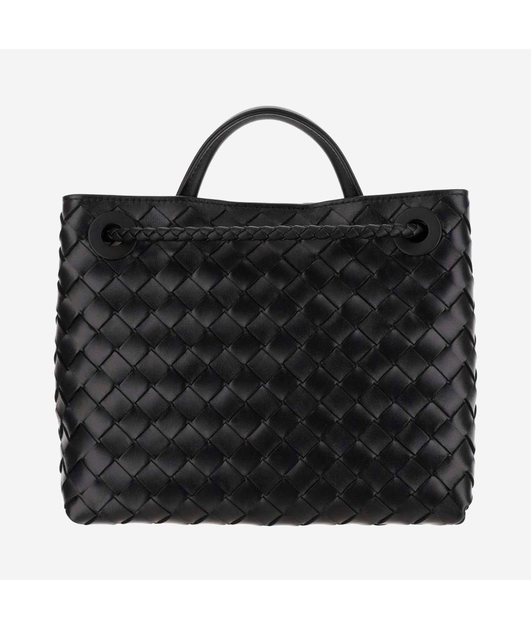 BOTTEGA VENETA Черная кожаная сумка тоут, фото 4