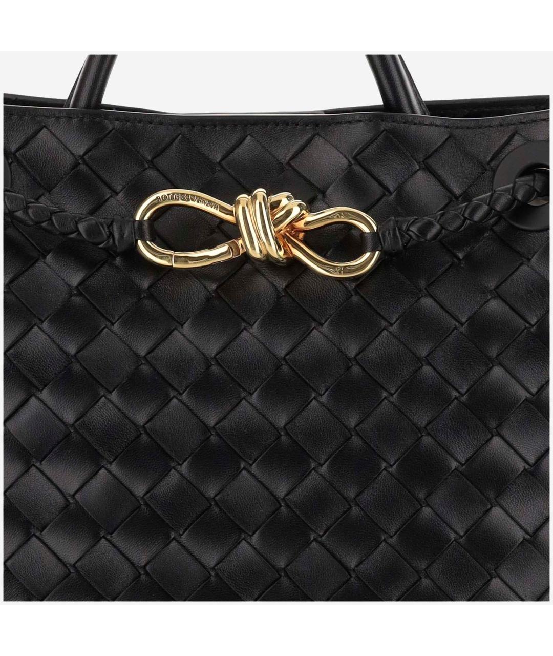 BOTTEGA VENETA Черная кожаная сумка тоут, фото 5