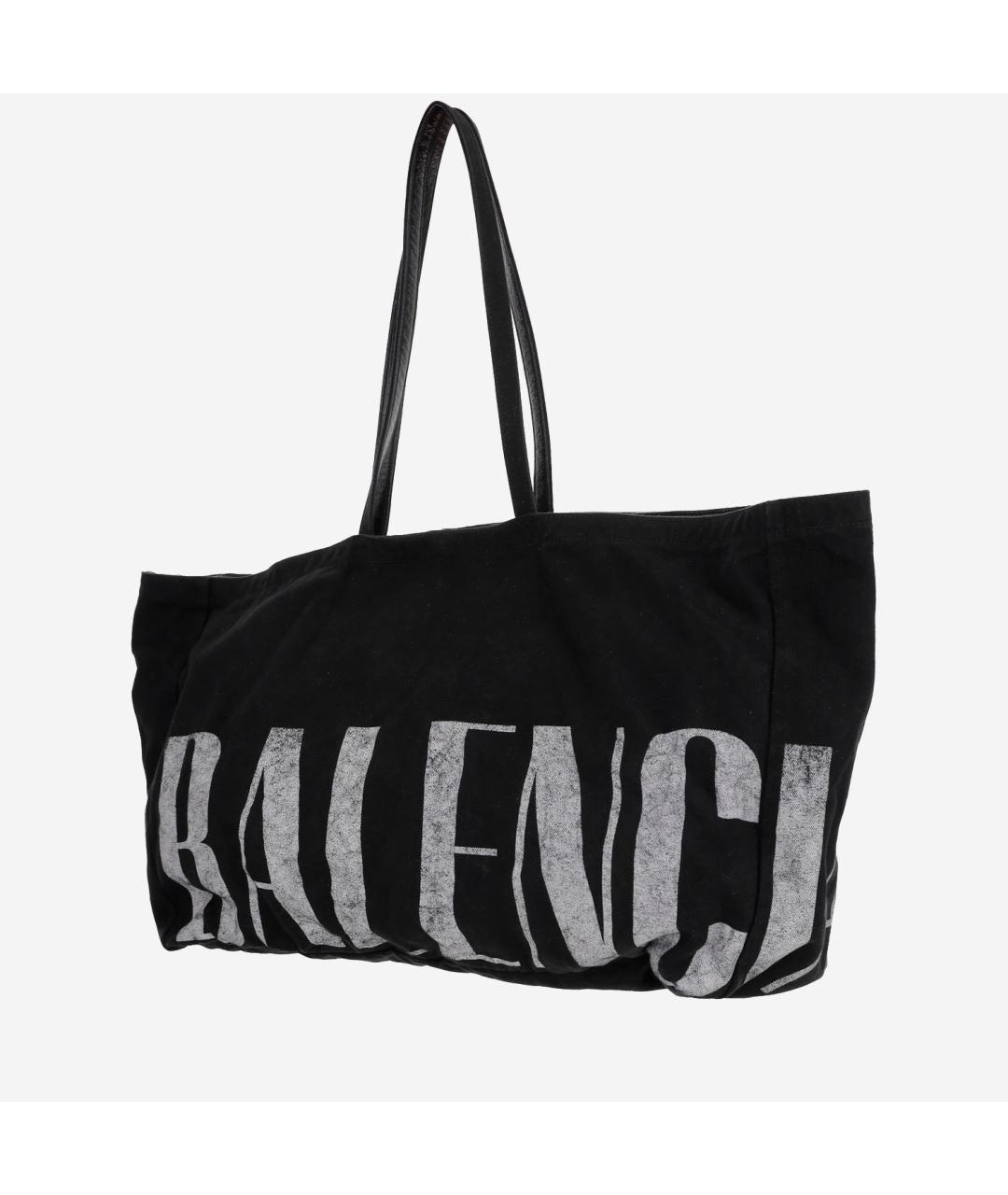 BALENCIAGA Черная хлопковая сумка тоут, фото 2