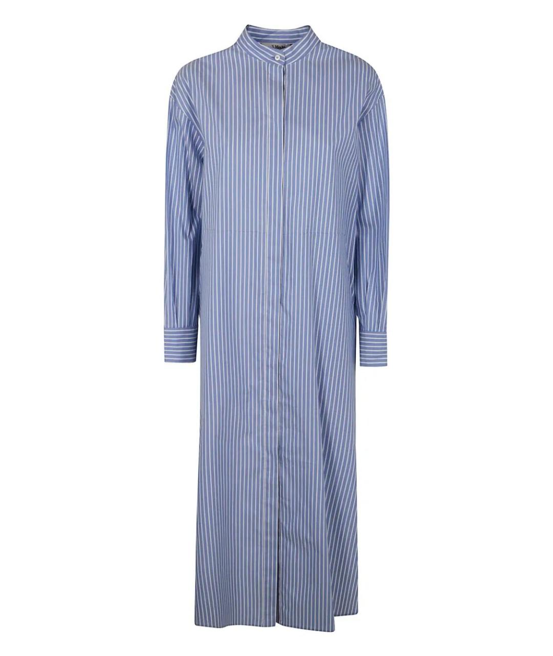 'S MAX MARA Синее хлопковое повседневное платье, фото 4