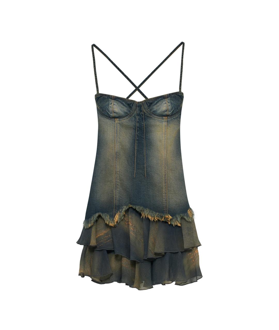 BLUMARINE Синее хлопковое платье, фото 1