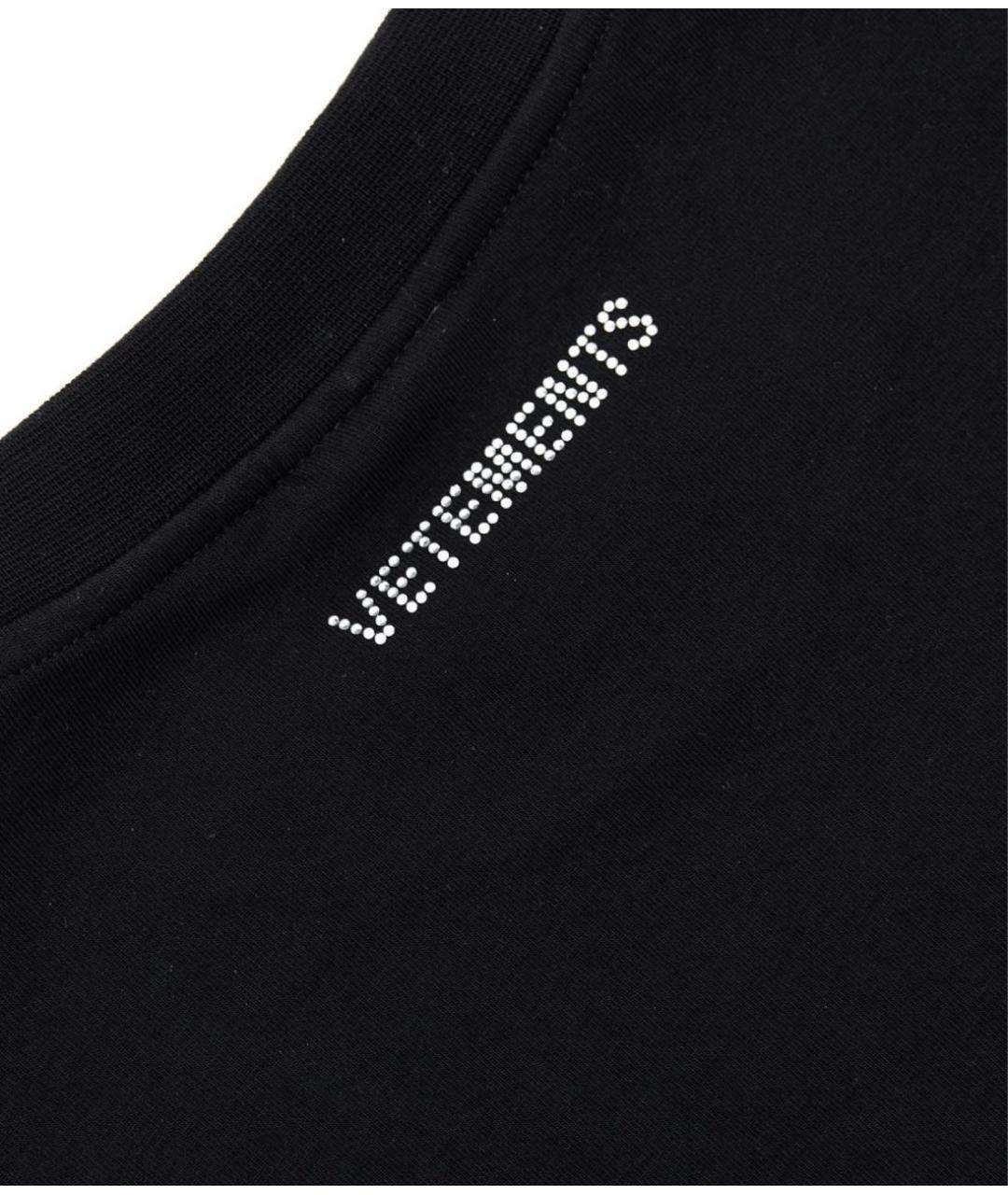 VETEMENTS Черная хлопковая футболка, фото 2