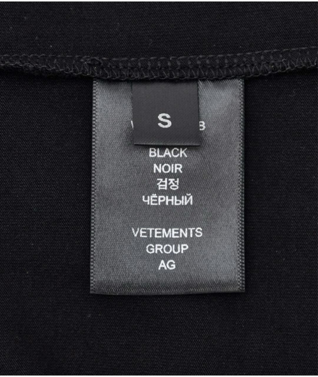 VETEMENTS Черная хлопковая футболка, фото 4