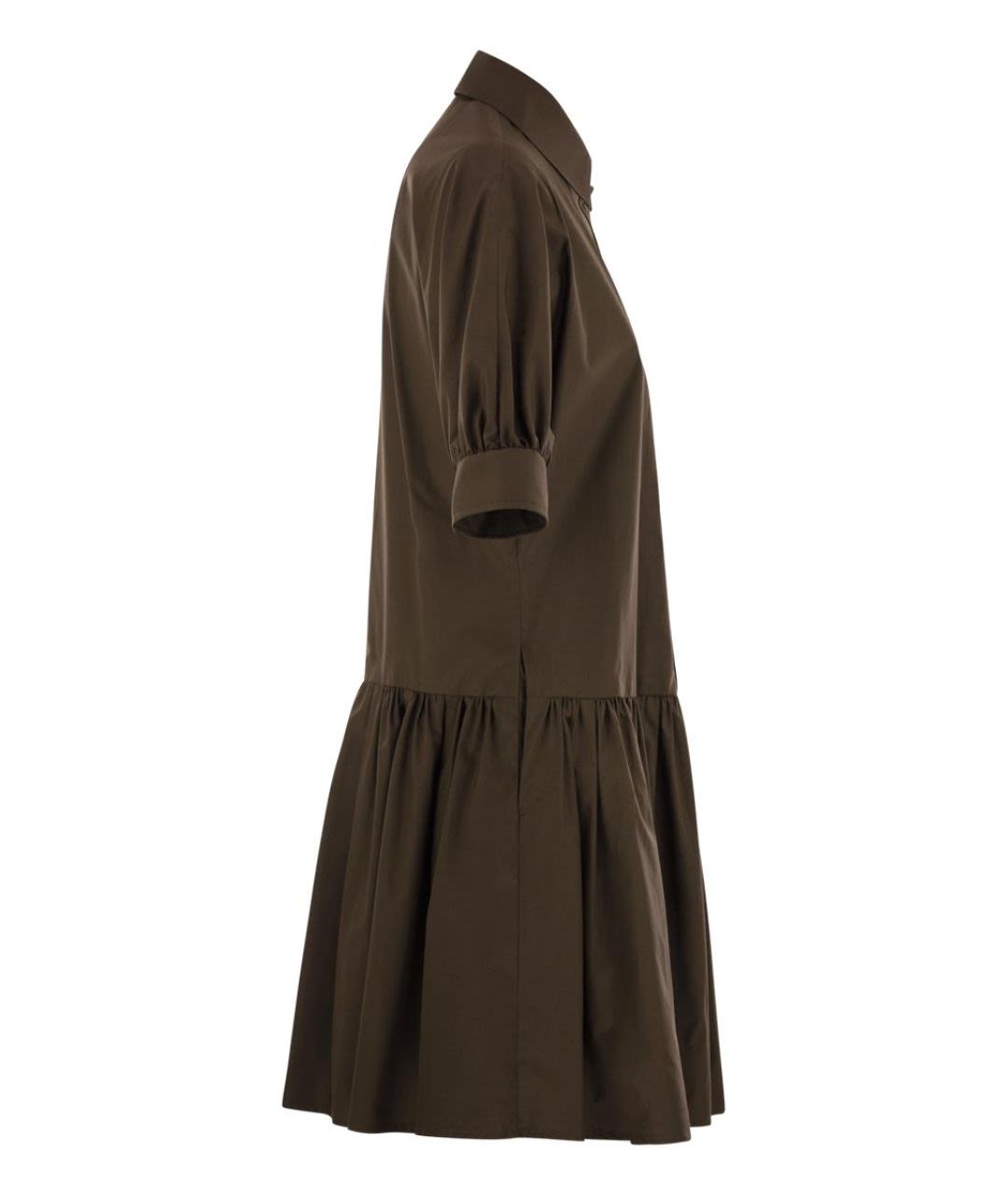 MAX MARA Коричневое хлопковое повседневное платье, фото 3