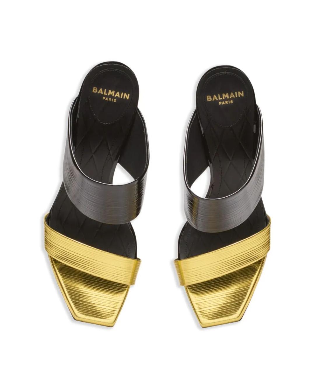 BALMAIN Черные кожаные мюли, фото 5