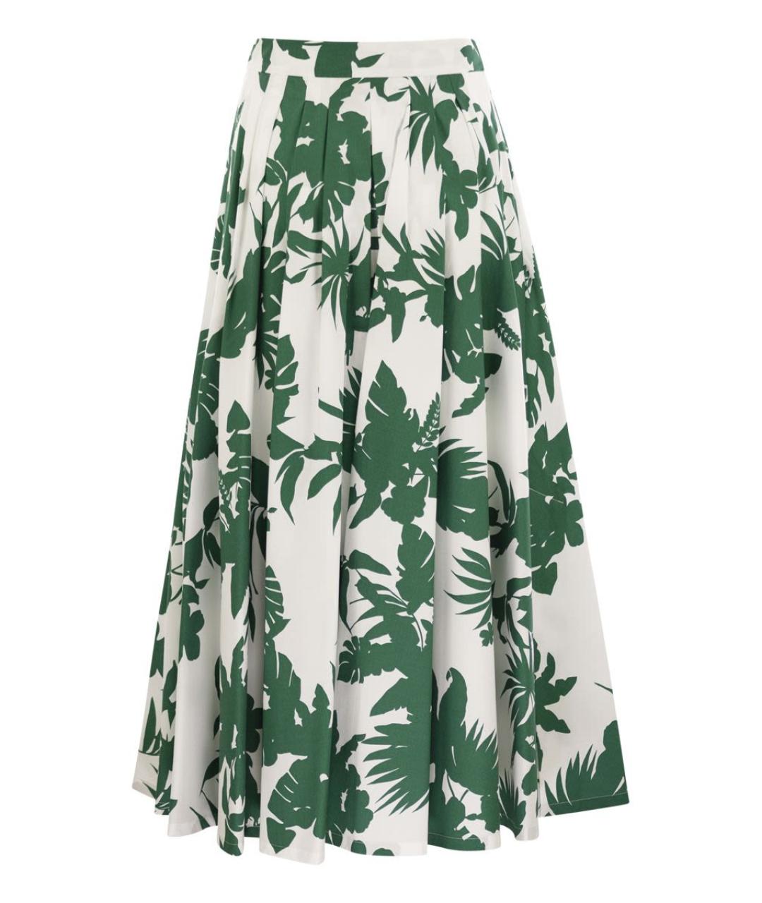 MAX MARA Зеленая хлопковая юбка миди, фото 2