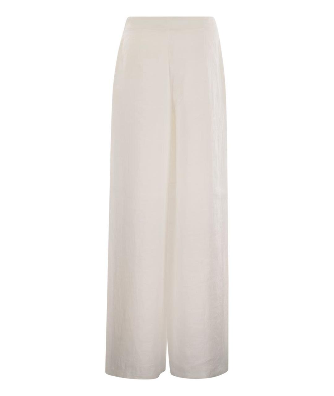 MAX MARA Белые льняные прямые брюки, фото 2