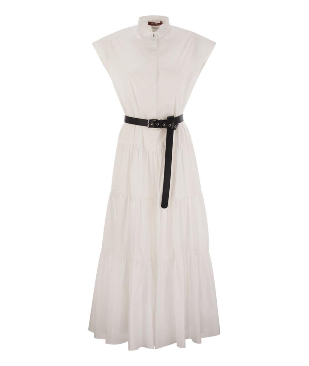 MAX MARA Белое хлопковое повседневное платье, фото 1