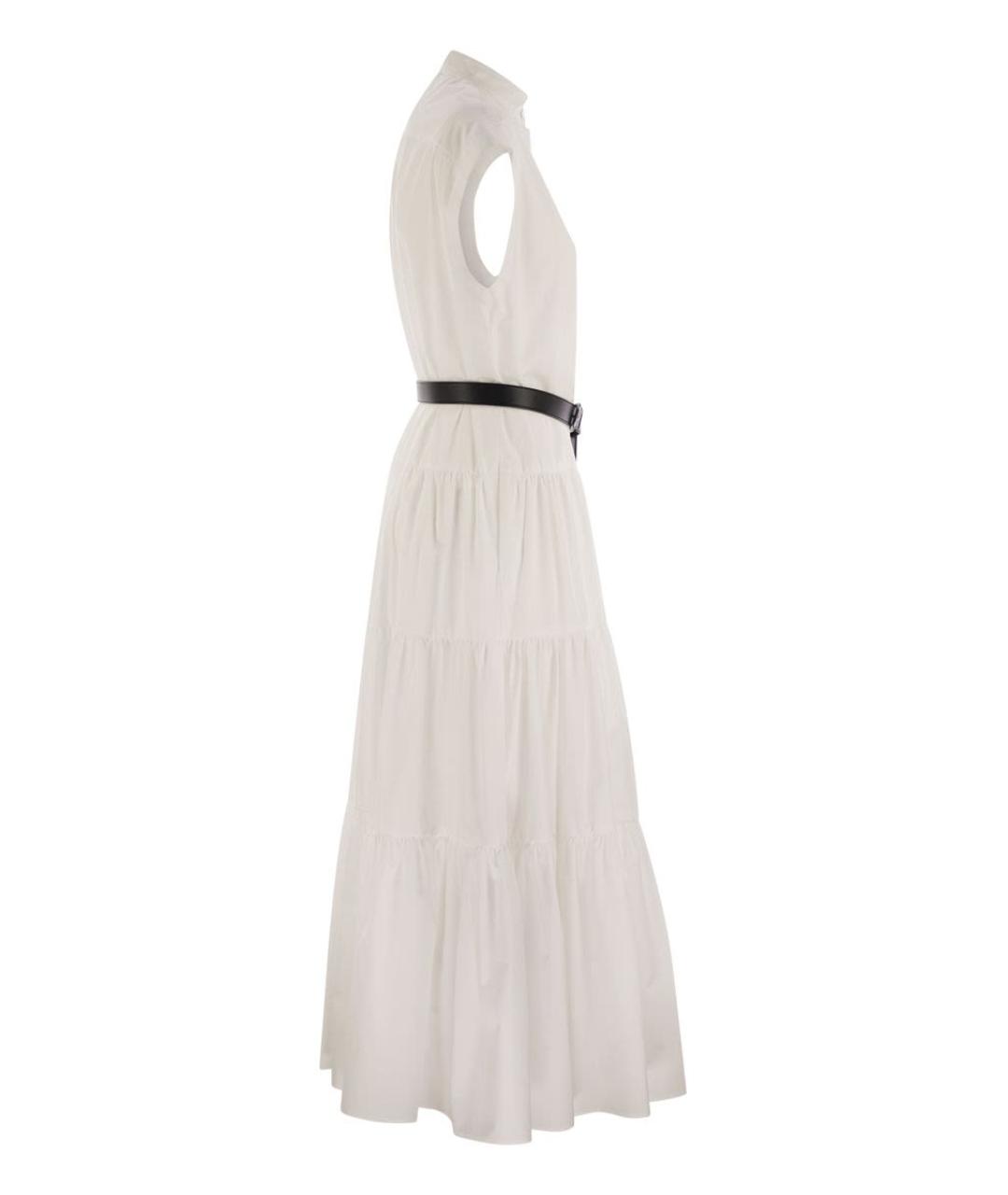 MAX MARA Белое хлопковое повседневное платье, фото 3